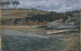 Alexander Demetrius Goltz, Bretonische Küste, um 1910, Öl auf Holz, 17,5 x 27 cm, Belvedere, Wi ...