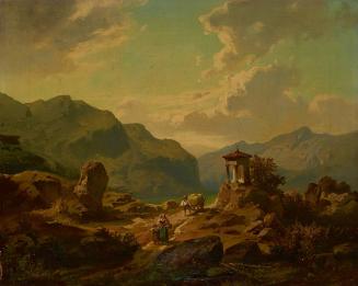 Carlo Brioschi, Gebirgslandschaft mit See, um 1857, Öl auf Leinwand, 32 × 40 cm, Belvedere, Wie ...