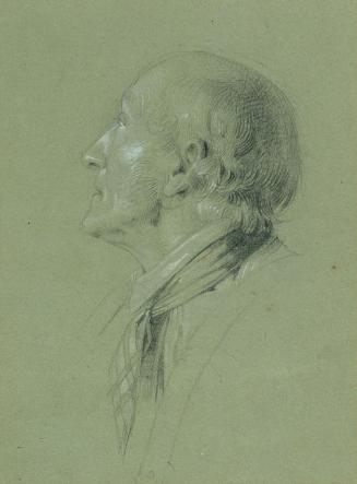 Johann Peter Krafft, Porträtstudie zur "Heimkehr des Landwehrmannes" (1817), vor 1817, Bleistif ...