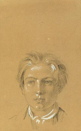 Johann Peter Krafft, Kopf eines Knaben, Bleistift, weiß gehöht, auf Papier, 10,2 × 6,2 cm, Belv ...