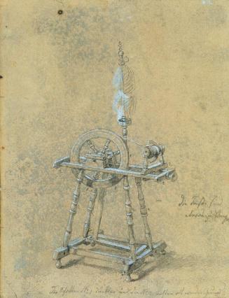 Johann Peter Krafft, Studie eines Spinnrockens, Bleistift auf Papier, weiß gehöht, 20,7 x 16 cm ...