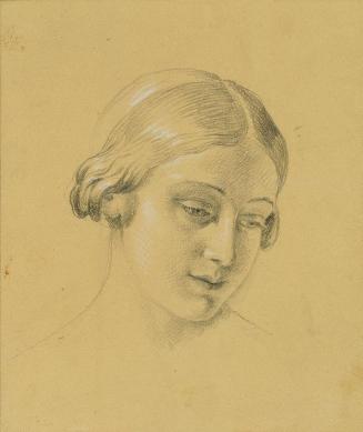 Johann Peter Krafft, Weibliche Bildnisstudie, Bleistift auf Papier, weiß gehöht, 18,5 x 15,5 cm ...