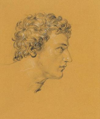 Johann Peter Krafft, Studie eines Kopfes, Bleistift auf Papier, weiß gehöht, 18 x 15 cm, Belved ...