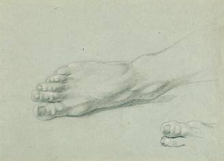 Johann Peter Krafft, Fußstudie zu "Arindal und Daura", um 1820/1855, Bleistift auf Papier, 22,5 ...