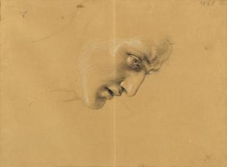 Johann Peter Krafft, Kopfstudie, Bleistift auf Papier, weiß gehöht, 28 x 20,5 cm, Belvedere, Wi ...