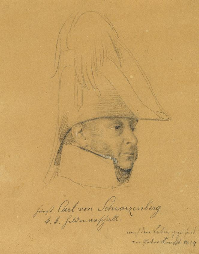 Johann Peter Krafft, Fürst Carl von Schwarzenberg (Porträtstudie zu "Siegesmeldung des Fürsten  ...