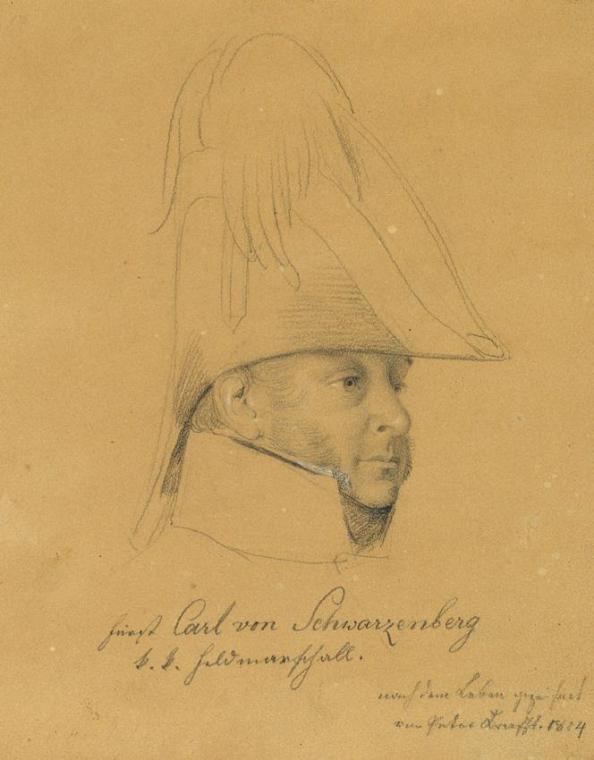 Johann Peter Krafft, Fürst Carl von Schwarzenberg (Porträtstudie zu "Siegesmeldung des Fürsten  ...