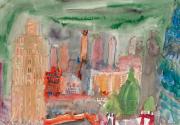 Kurt Moldovan, New York, Central Park - Frühling, 1967, Aquarell auf Papier, 32 × 46 cm, Belved ...