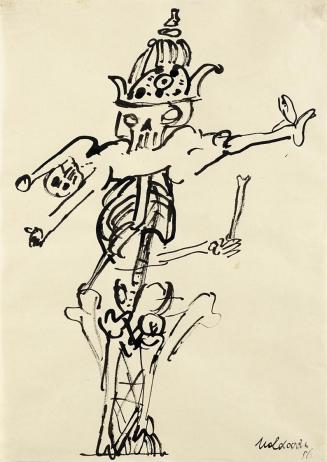 Kurt Moldovan, Chronos frisst seine Kinder, 1956, Tusche auf Papier, 29,5 × 21 cm, Belvedere, W ...