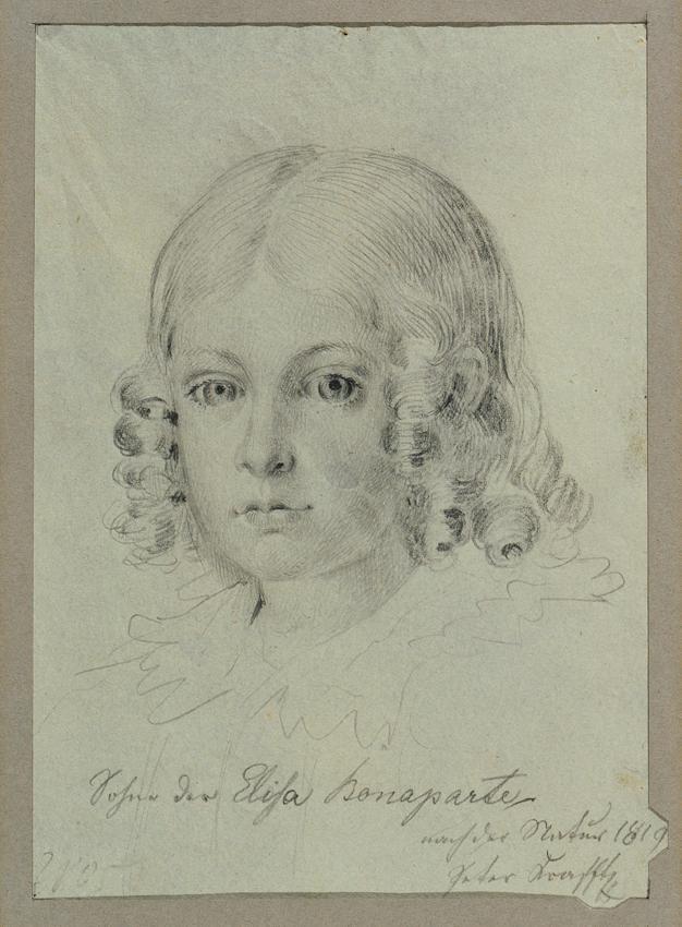 Johann Peter Krafft, Sohn der Elisa Bonaparte, 1819, Bleistift auf Papier, 17,5 x 12,2 cm, Belv ...