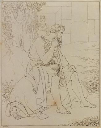 Johann Peter Krafft, Oedipus und Antigone, Feder auf Papier, 23 x 18,2 cm, Belvedere, Wien, Inv ...