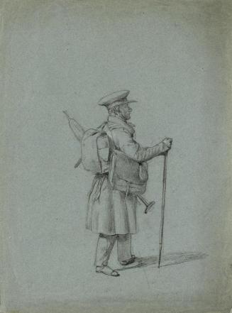 Johann Peter Krafft, Studie eines reisenden Malers, Kohle auf Papier, 35 x 26 cm, Belvedere, Wi ...