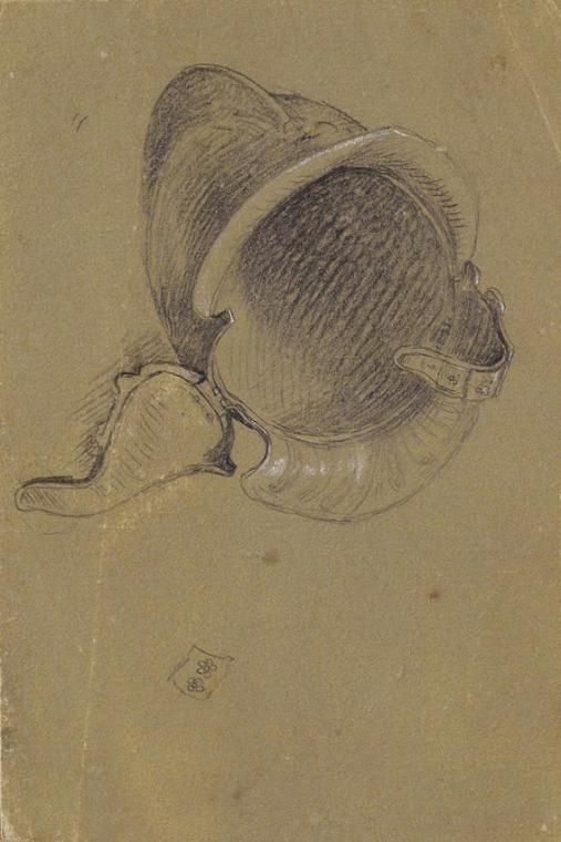 Johann Peter Krafft, Studie eines Helmes, Bleistift auf Papier, 16 x 10,7 cm, Belvedere, Wien,  ...