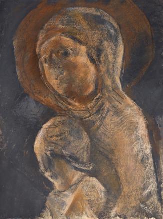 Gerhart Frankl, Madonna mit Kind I, 1963, Kohle, Pastell und Gouache auf Papier, 63,5 × 48,7 cm ...