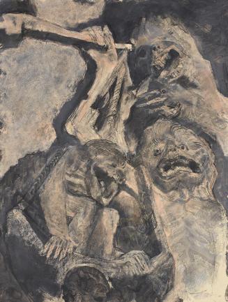 Gerhart Frankl, Die Seelenwaage, 1963, Kohle, Pastell und Gouache auf Papier, 63,3 × 48,5 cm, L ...