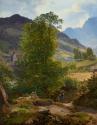 Friedrich Loos, Die Ramsau bei Berchtesgaden (Detail), 1836, Öl auf Leinwand, 58 x 73,5 cm, Bel ...