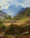 Friedrich Loos, Die Ramsau bei Berchtesgaden (Detail), 1836, Öl auf Leinwand, 58 x 73,5 cm, Bel ...