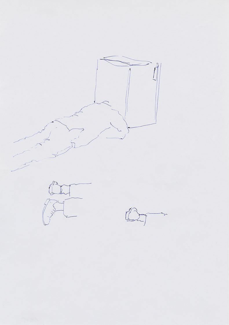 Erwin Wurm, Ohne Titel, undatiert, Kugelschreiber auf Papier, 30 × 21,2 cm, Schenkung Galerie E ...