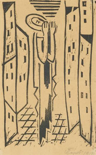 Josef Čapek, Trauer, 1919, Druck, 22,3 × 13,7 cm, Dauerleihgabe Sammlung Rotter, Belvedere, Wie ...