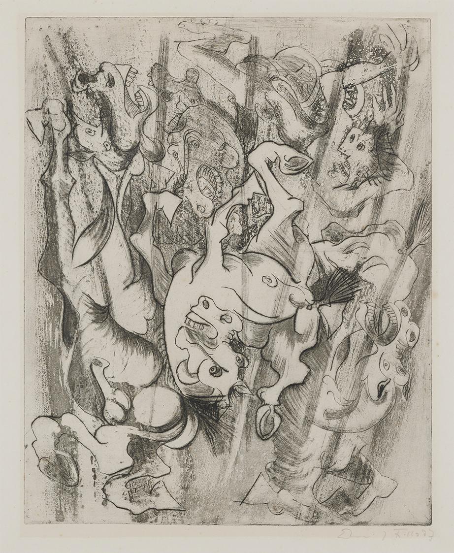 Emil Filla, Phaethons Sturz, 1937, Druck, 41 × 32,7 cm, Dauerleihgabe Sammlung Rotter, Belveder ...