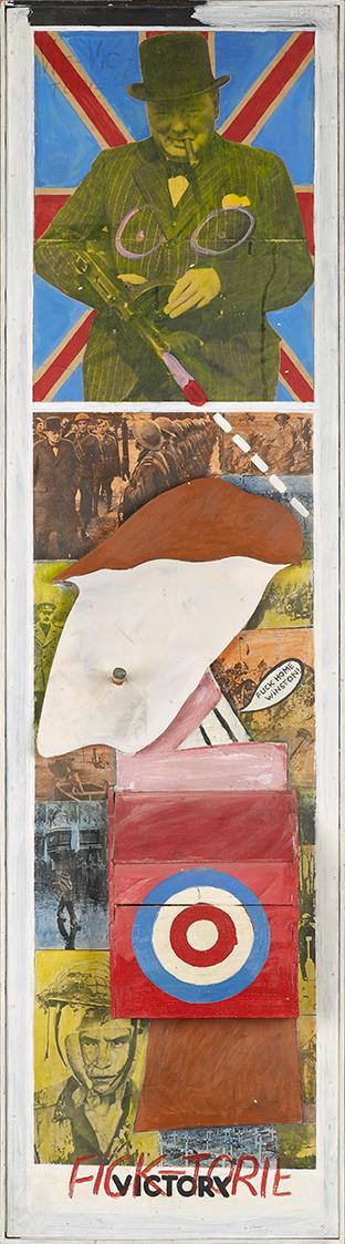 Kurt Hüpfner, Fick-Torie, 1975, Holz, Papier, Acryl, 131,5 × 35,5 × 12 cm, Belvedere, Wien, Inv ...