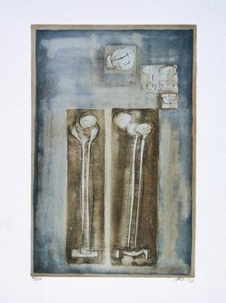 Rudolf Hoflehner, Figur 74, 1974, Lithographie, Plattenmaße: 49,6 x 33 cm, Blattmaße: 60 x 45 c ...