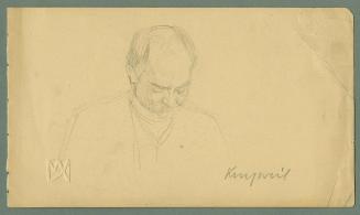 Max Kurzweil, Skizze eines Herren mit Halbglatze, undatiert, Bleistift auf Papier, 10,9 × 18,8  ...
