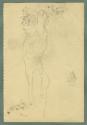 Max Kurzweil, Männlicher Halbakt, linke Hand am linken Knie, um 1895/1900, Bleistift auf Papier ...