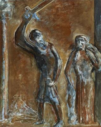 Gerhart Frankl, Kindermord, 1965, Tempera und Öl auf Leinwand, 95 × 76 cm, Schenkung Gerhart Fr ...