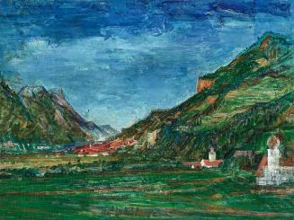 Gerhart Frankl, Blick gegen Schwaz – Tirol, 1935, Öl auf Leinwand, 48 × 63,5 cm, Schenkung Gerh ...