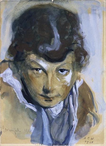August Eduard Wenzel, Anna Wenzel, 1920, Aquarell auf Pappe, 29,5 x 21,5 cm, Belvedere, Wien, I ...