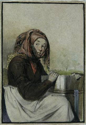 Edward Young, Frau Wabi, um 1846, Aquarell auf Karton, 12 × 8,5 cm, Belvedere, Wien, Inv.-Nr. 6 ...