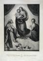 Carl Heindel nach Raffael da Urbino, Die Sixtinische Madonna, Lithographie, Blattmaße: 63,6 × 4 ...