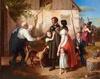 Johann Peter Krafft, Die Heimkehr des Landwehrmannes, 1820, Öl auf Leinwand, 280 x 360 cm, Belv ...