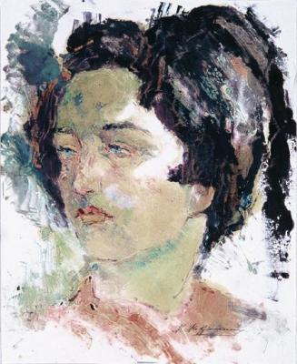Karl Hoffmann, Porträtstudie einer jungen Frau, 1957, Monotypie, 44,2 x 32,2 cm, Belvedere, Wie ...