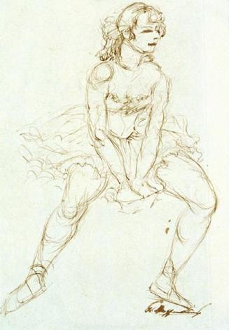 Karl Hoffmann, Ballettmädchen, 1953, Feder auf Papier, 38 x 27,5 cm, Belvedere, Wien, Inv.-Nr.  ...