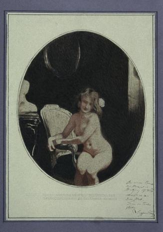 Sigmund Walter Hampel, Sitzender weiblicher Akt, 1913, Aquarell auf Papier, 33,5 x 24 cm, Belve ...
