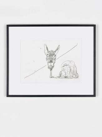 Till Megerle, Donkey Head VIII, 2015, Graphit auf Papier, 21 × 29,7 cm, Belvedere, Wien, Inv.-N ...