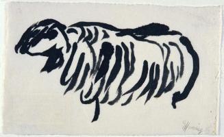Gustav Hessing, Tierstudie, 1950, Wasserfarbe auf Papier, 18 x 31,5 cm, Belvedere, Wien, Inv.-N ...