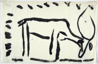 Gustav Hessing, Tierstudie, 1960, Deckfarben auf Papier, 26,5 x 41,5 cm, Belvedere, Wien, Inv.- ...