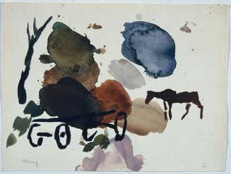 Gustav Hessing, Burgenland, 1979, Deckfarben auf Papier, 24 x 32 cm, Belvedere, Wien, Inv.-Nr.  ...