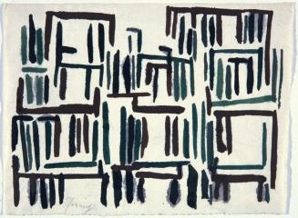 Gustav Hessing, Komposition mit Strichen, 1949, Deckfarben auf Papier, 18,5 x 25 cm, Belvedere, ...