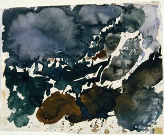 Gustav Hessing, Winter, 1953, Deckfarben auf Papier, 25 x 31,5 cm, Belvedere, Wien, Inv.-Nr. 89 ...