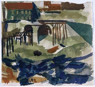 Gustav Hessing, Landschaft, 1930, Deckfarben auf Papier, 27 x 29 cm, Belvedere, Wien, Inv.-Nr.  ...