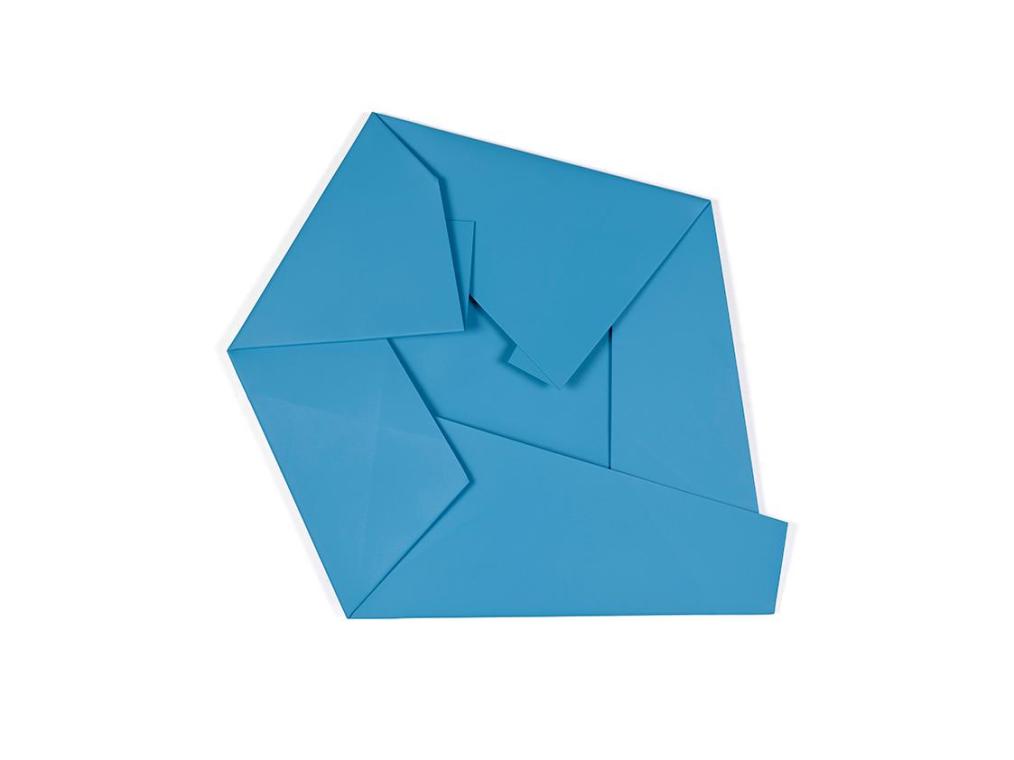 Sébastien de Ganay, Blue Folded Flat 01, 2015, Aluminium, pulverbeschichtet, 67 × 75 × 12 cm, B ...