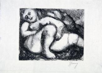Gustav Hessing, Liegender weiblicher Akt, 1942, Radierung, Plattenmaße: 16,5 x 20,5 cm, Belvede ...