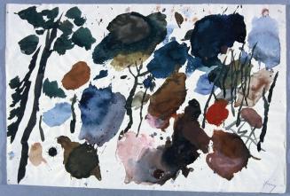 Gustav Hessing, Wald, 1960, Deckfarben auf Papier, ca. 32 x 48 cm, Belvedere, Wien, Inv.-Nr. 89 ...