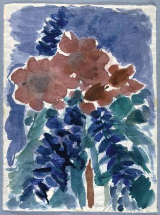 Gustav Hessing, Rote und blaue Blumen, 1930, Deckfarben auf Papier, 42 x 31 cm, Belvedere, Wien ...