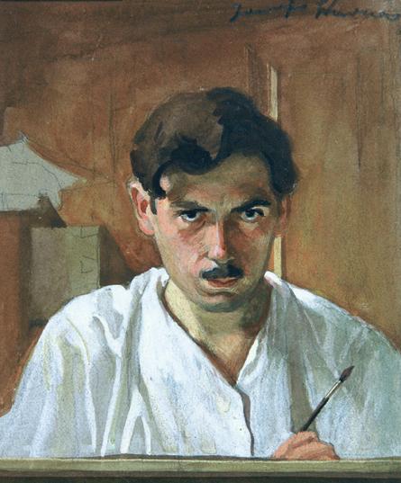 Josef Wawra, Selbstbildnis, um 1923, Aquarell auf Papier, 13 x 11 cm, Belvedere, Wien, Inv.-Nr. ...