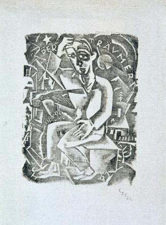 Carry Hauser, Der Träumer, 1922, Holzschnitt, 30,5 x 22,5 cm, Belvedere, Wien, Inv.-Nr. 8523
